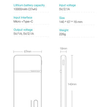 Load image into Gallery viewer, Power Bank 10000m Ah Portable Charging Power Bank