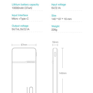 Power Bank 10000m Ah Portable Charging Power Bank