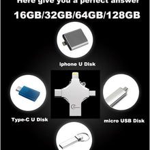 Load image into Gallery viewer, USB Flash Drive For iPhone X/8/7 Plus/6/6s/5/SE ipad Metal DJ Pendrive HD Memory Stick 16G 32G 64G 128GFlash Driver