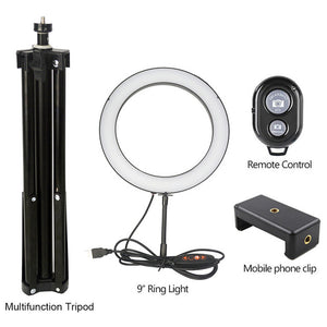 Dimmable LED Ring Light 8.6 inch Camera Ring light Tripod Stand